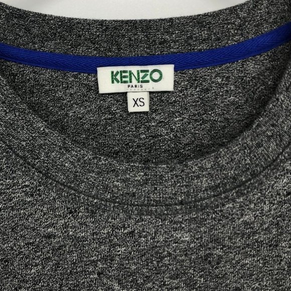 Kenzo light grey crewneck Tiger embroidered pullover sweater men’s XS - Picture 4 of 16